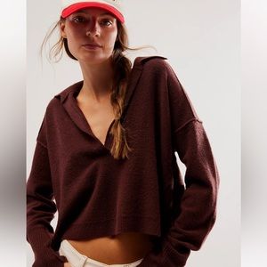 Free People Around Town Polo Sweater
